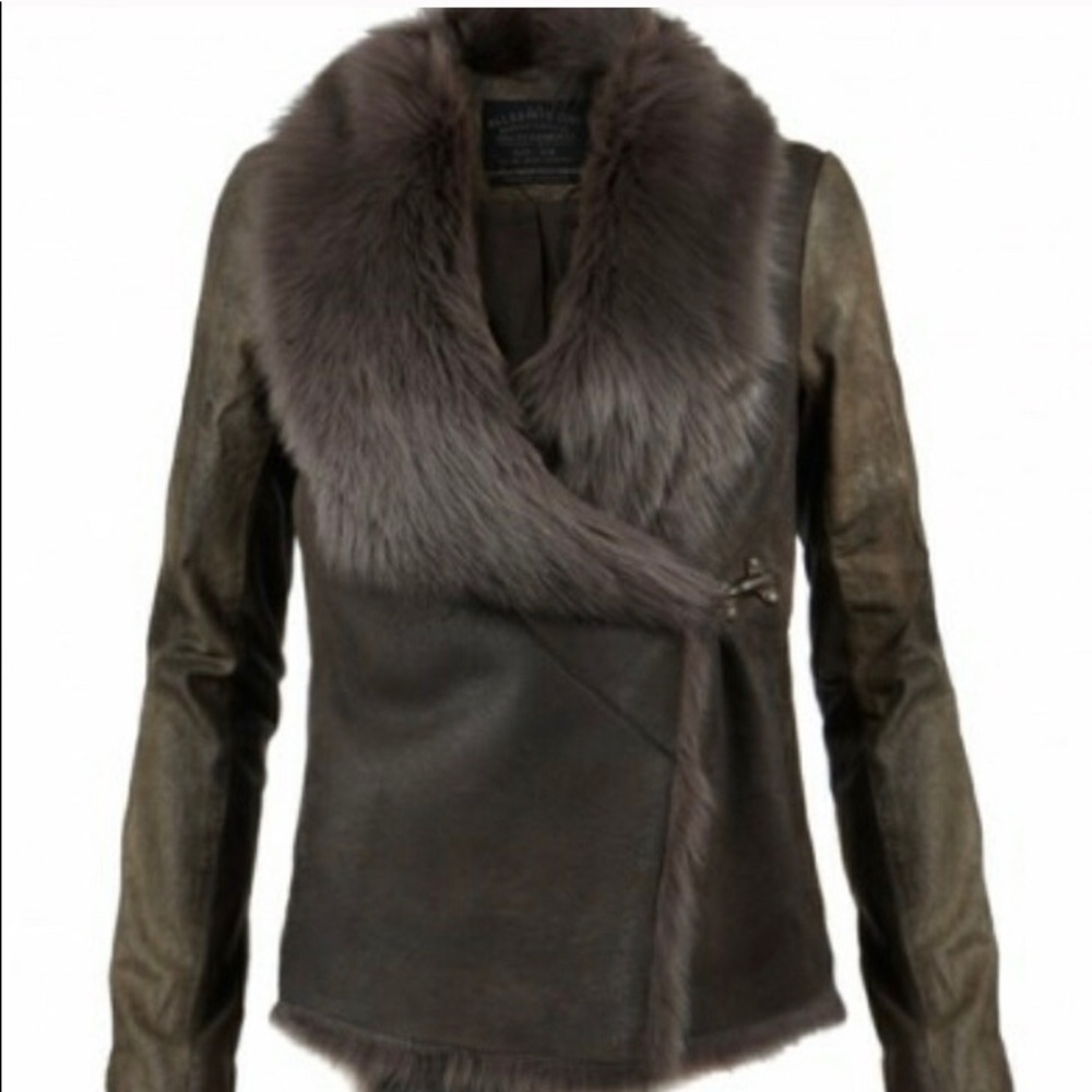 Leather and sheepskin jacket